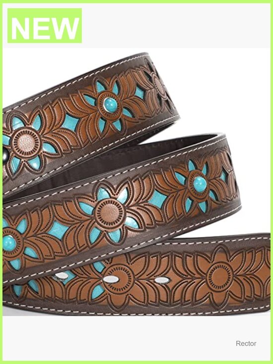 Genuine Leather Western Belt Interchangeable Buckle Cowboy Belt main image 4